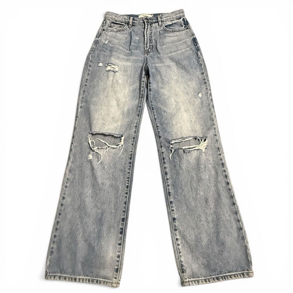 Hidden Los Angeles Wide Leg Denim Jeans Size 27 Logan Dad High Rise Distressed